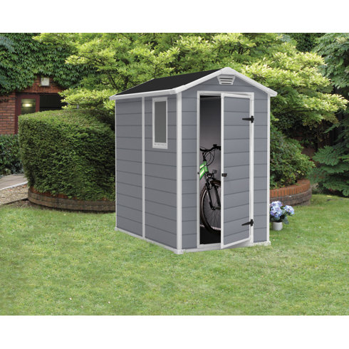 keter manor 4 ft. w x 6.3 ft. d resin vertical storage